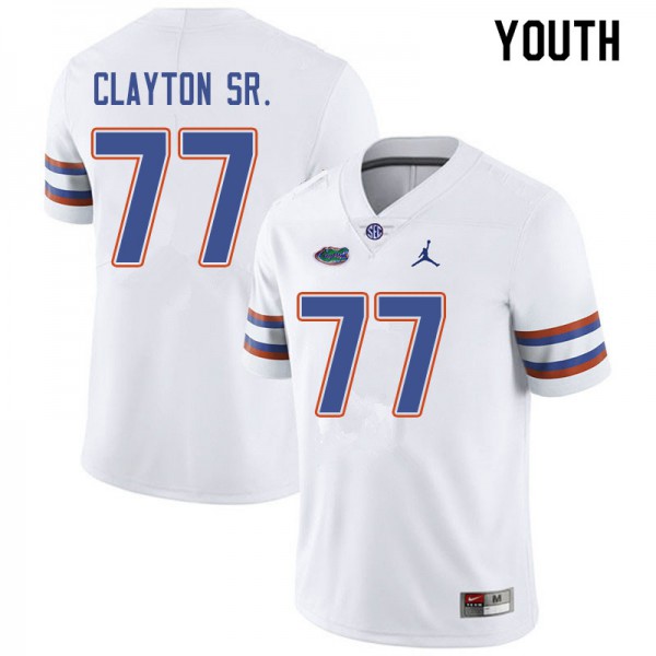 Jordan Brand Youth #77 Antonneous Clayton Sr. Florida Gators College Football Jersey White